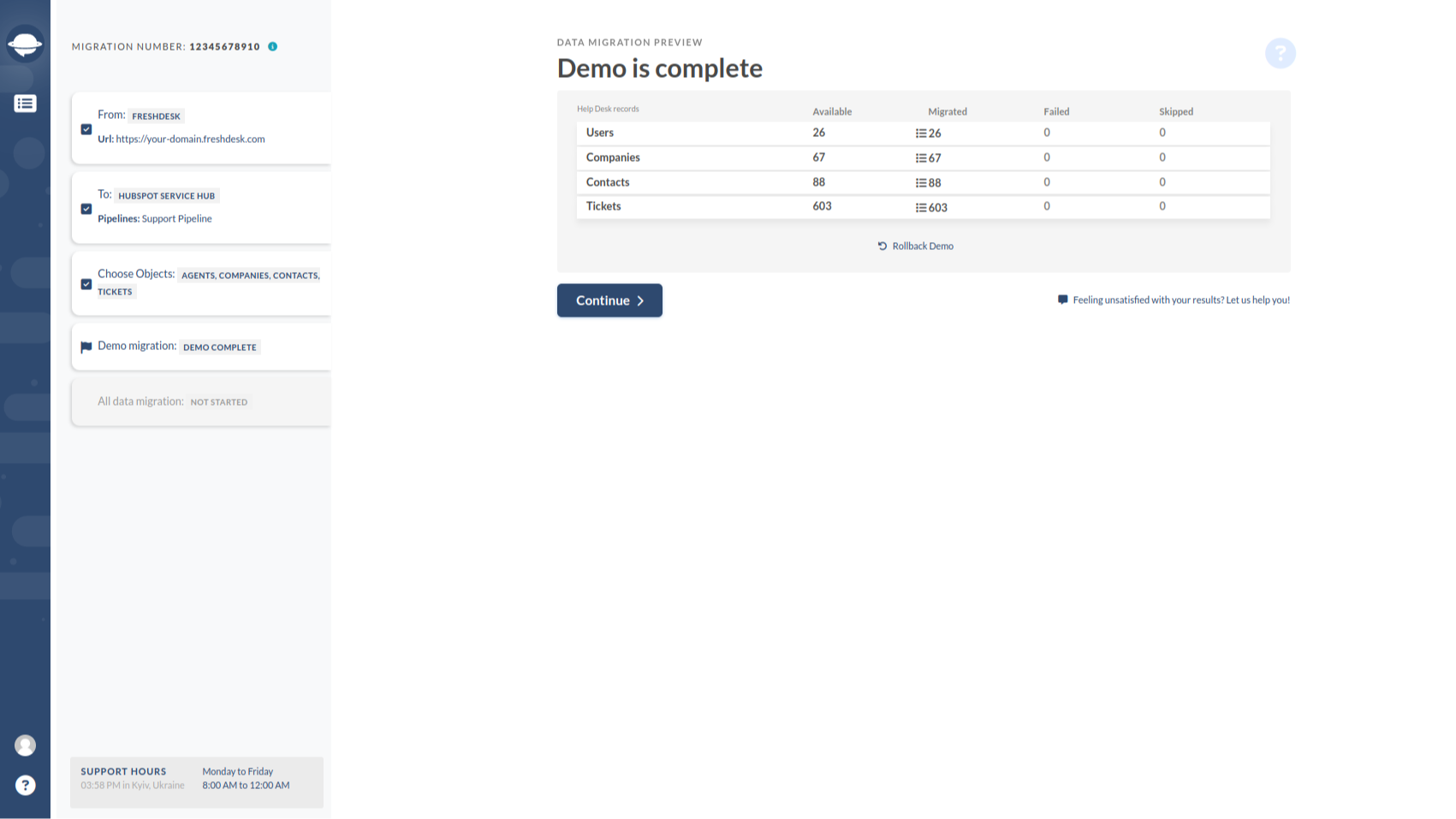 Free Hubspot migration demo