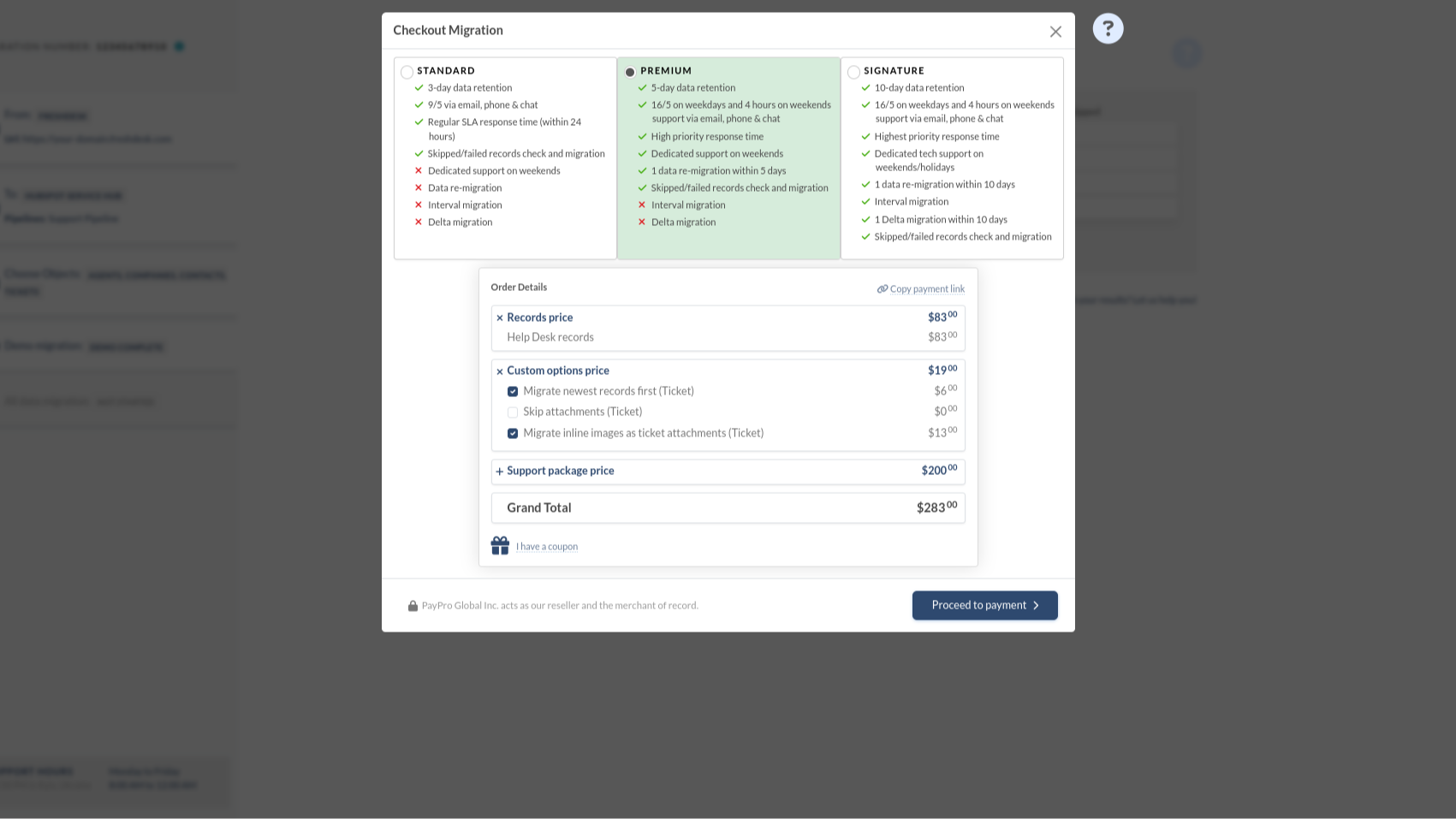 Choose Huspot Migration Package
